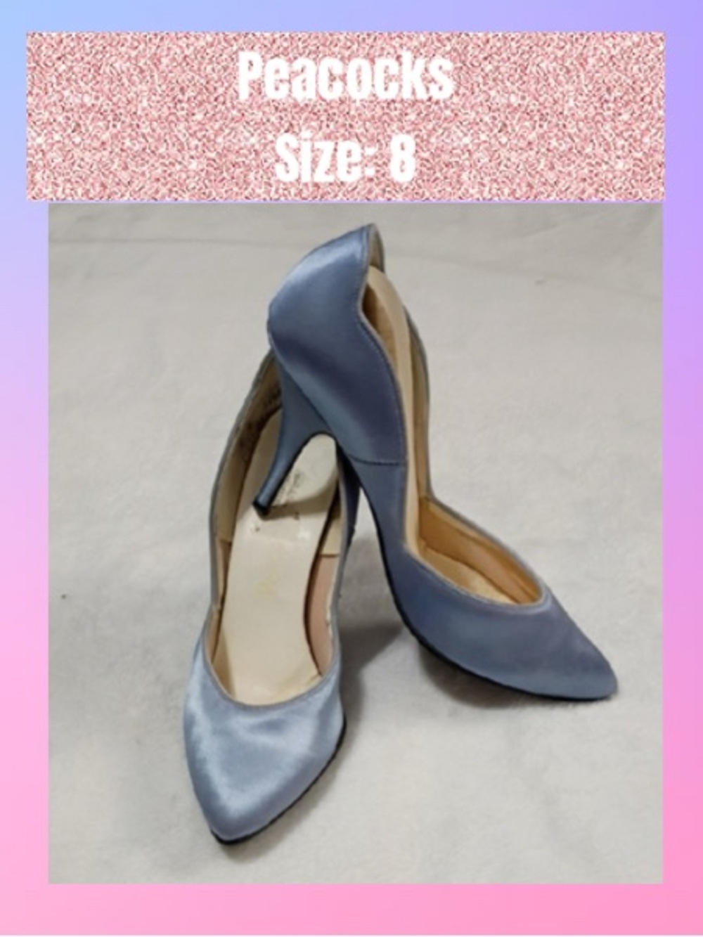 Vintage Satin Pointed-Toe Heels in Powder Blue